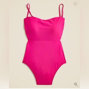 J. Crew Cutout tie-back one piece, radiant fuchsia, size 6